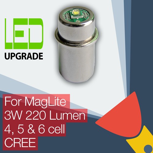 Litexpress LXB525 Modulo LED Di Aggiornamento Per Torce Maglite 3-6 C/D Cell - 525/55 Lumen, 2 Modalità Dimmerabili