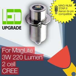 MagLite LED Upgrade/conversion bulb for MAG-NUM STAR II bi-pin MagLite Torch/flashlight 2D/2C CREE