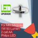 Mini MagLite LED Aggiornamento/Conversione lampadina Torcia 2AA Cell Philips LED