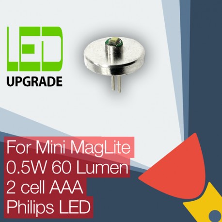 Mini MagLite LED Upgrade/conversion bulb for Mini MagLite Torch/flashlight 2AAA Cell Philips LED