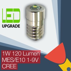 LED Upgrade/conversion bulb for many popular Torches/flashlights MES/E10 Universal 1-9V 1W 120LM CREE