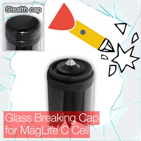 Stealthy Glass Breaking Cap for MagLite D Cell Torch/flashlight