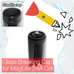 Stealthy Glass Breaking Cap for MagLite D Cell Torch/flashlight